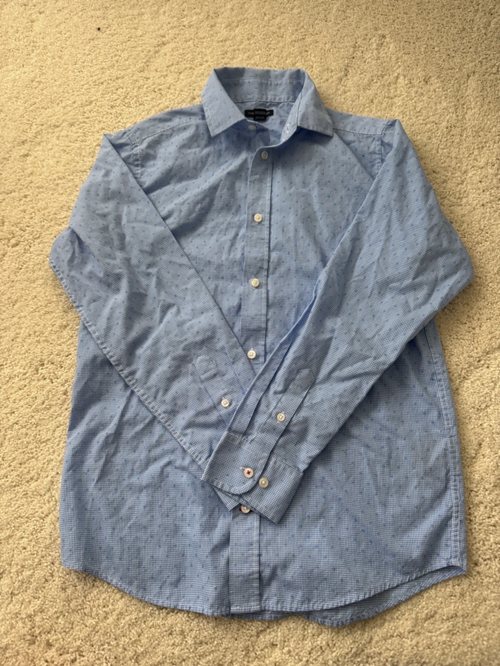 Tommy Hilfiger Light Blue Patterned Button-Down Shirt